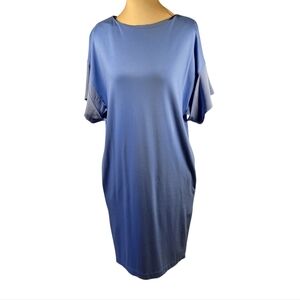 NWOT COS Women's Blue Dress with Silk Sleeves - EUR XS